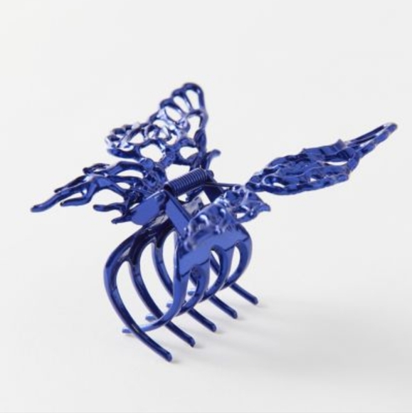 Bdg Blue metal butterfly hair claw clip - Picture 4 of 5